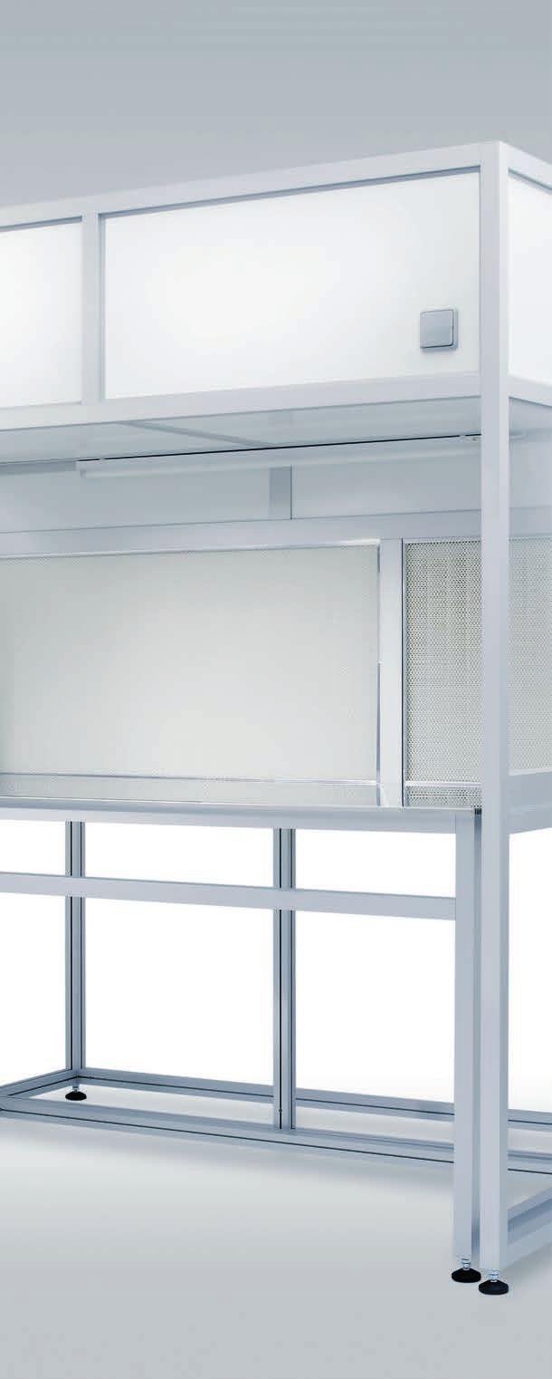 STRUCTURAL COMPONENTS Laminar Flow Units Self-assembly cleanrooms Cleanroom kits Service hatches Whenever a pure workplace is needed, but no permanently installed cleanroom, our mobile Laminar Flow