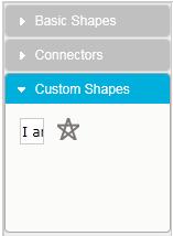 You can also drag the custom shapes from the symbol palette to the diagram page.