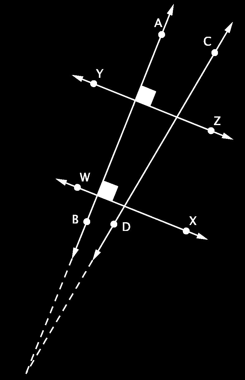 Parallel lines never meet, and perpendicular lines intersect at a right angle.