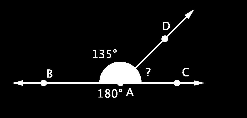 In this example, you may have noticed that angles, and are all right angles. (If you were asked to find the measurement of, you would find that angle to be 90º, too.