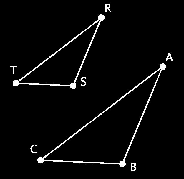 These two triangles are surely not congruent because is clearly smaller in size than. But, even though they are not the same size, they do resemble one another. They are the same shape.
