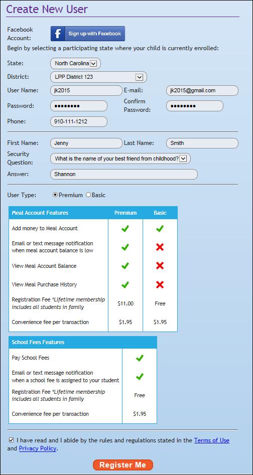 K12PaymentCenter.com District Admin User Manual 6 1.2.2 Create New User Manually If you do not have, or do not want to link your Facebook account to your K12PaymentCenter.