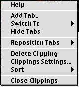 Removing an Image from Your Clippings Palette Note: You will obtain two different types of Contextual menus depending on where you click when holding down the ctrl key If you click on an image and