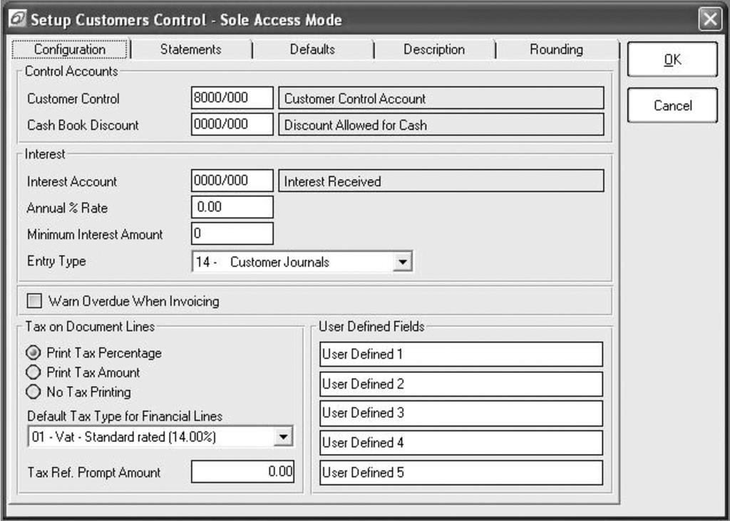 Setup Customer Documents As with most organisations, the default settings should be suitable for your organisation.