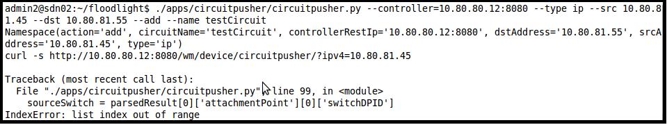 name already exists. If this is true, then the application uses the source and destination IP addresses to identify the source and destination switch DPIDs and port number.
