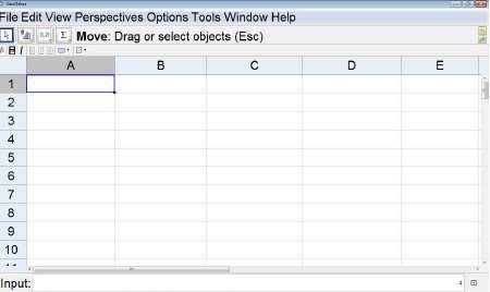 Example : Use GGB to compute 5e 3( ) Example 3: Use GGB to evaluate x 1 y + if x = and y = 10. Tables You can make a table, similar to a table in Excel.