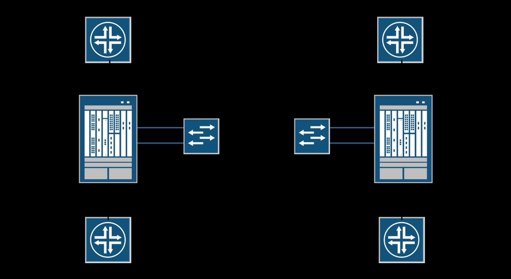 6) HA links passing through a switched network HA Deployment guide for SRX Series Services Gateways Cluster nodes are connected together by the control and fabric links.
