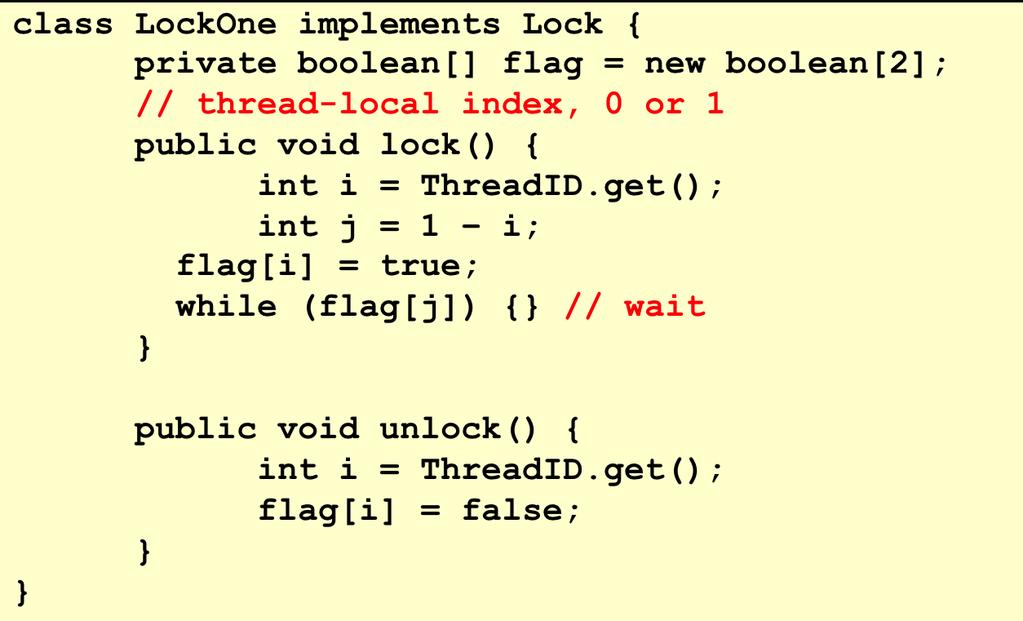 Deadlock freedom: this guarantees that system as a whole makes progress. (i.e. If some thread calls lock() and never acquires the lock, then other threads must complete lock() and unlock() calls infinitely often.
