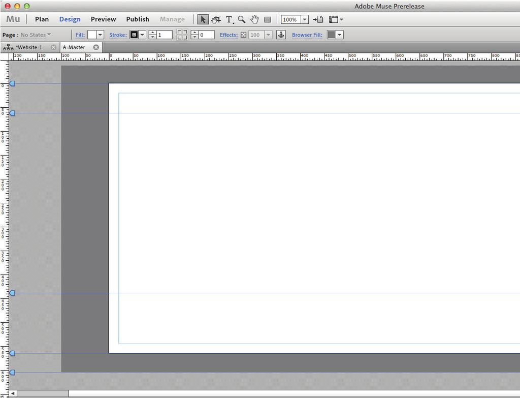 1 Introducing Adobe Muse Design mode Design mode is where the page building happens.