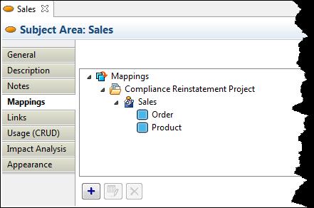 7. Expand the Conceptual Objects palette, select a Subject Area ( ) and click in the Diagram View. 8. Name the Subject Area Sales.