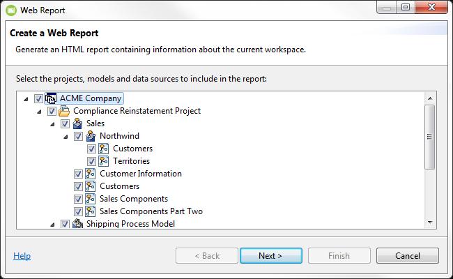 Session 18: Using the Web report You can create a Web report which gives you the ability to visually explore your ER/Studio Business Architect projects,