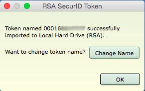 The RSA SecurID software is saved in the Applications folder. To easily access it later, do one of the following: Create a shortcut on your desktop.