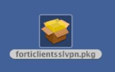 Steps to install FortiClient v4.0 Follow these steps to install FortiClient v4.0 (for Mac OS 10.9, 10.10 and 10.