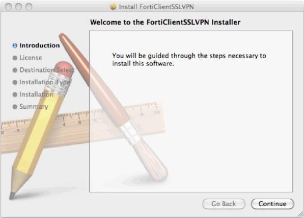 com/downloads/remote_access/mac/ 2. Save the file to your computer. 3. Double-click the forticlientsslvpn_macosx_4.