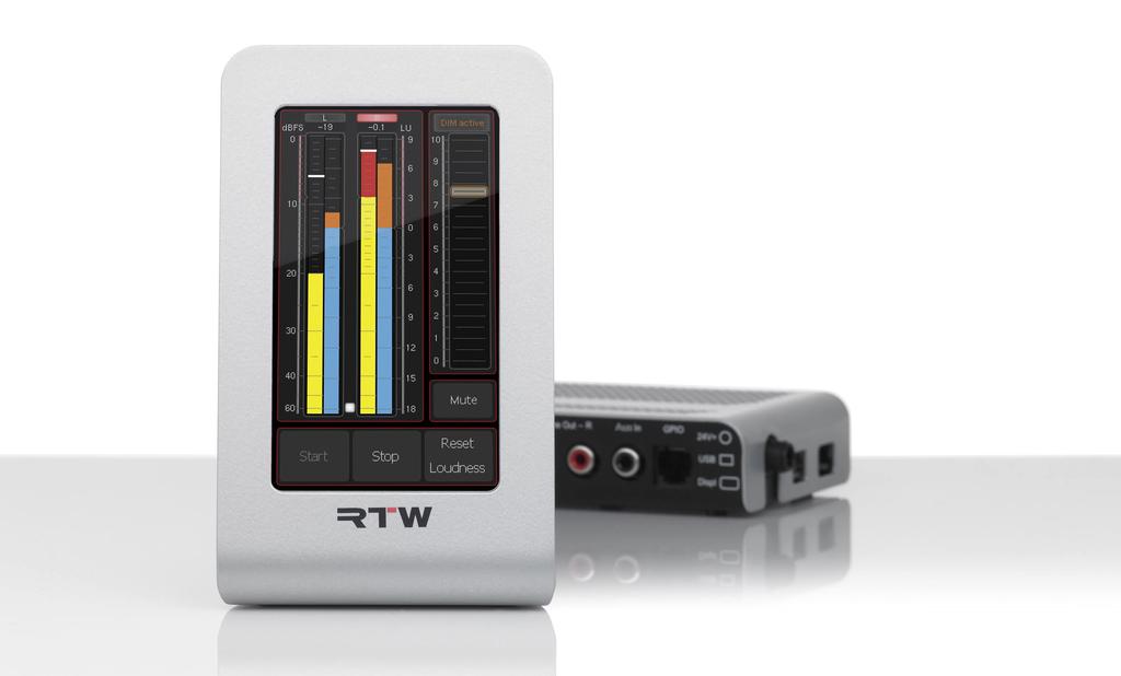 3G-SDI audio signals using a 4.3 touch screen for vertical or horizontal use. With its integrated 3G-SDI interface, it displays level and loudness of any eight 3G-SDI audio channels.