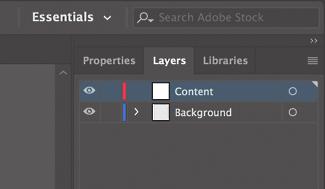 3 Click the Create New Layer button ( ) at the bottom of the Layers panel. 4 Double-click the new layer name, Layer 2, and type Content. Press Return or Enter to change the layer name.