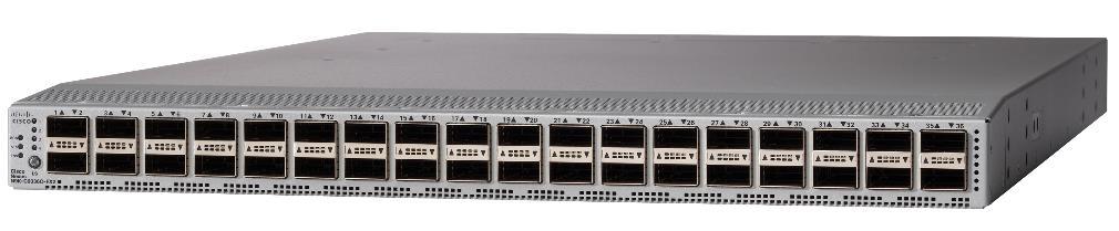 Cisco Nexus 9336C-FX2 Switch The Cisco Nexus 93240YC-FX2 Switch (Figure 8) supports 4.8 Tbps of bandwidth and over 1.8 bpps. The 48 ports of downlinks supports 1/10/25-Gbps.