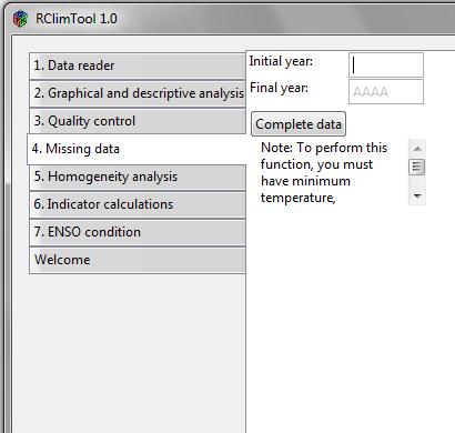 Figure 11: Filling missing data In Figure 11 the required fields that