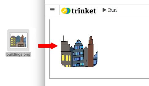 You can then just add the name of your new image between the speech marks in your <img> tag, like this: <img src="buildings.