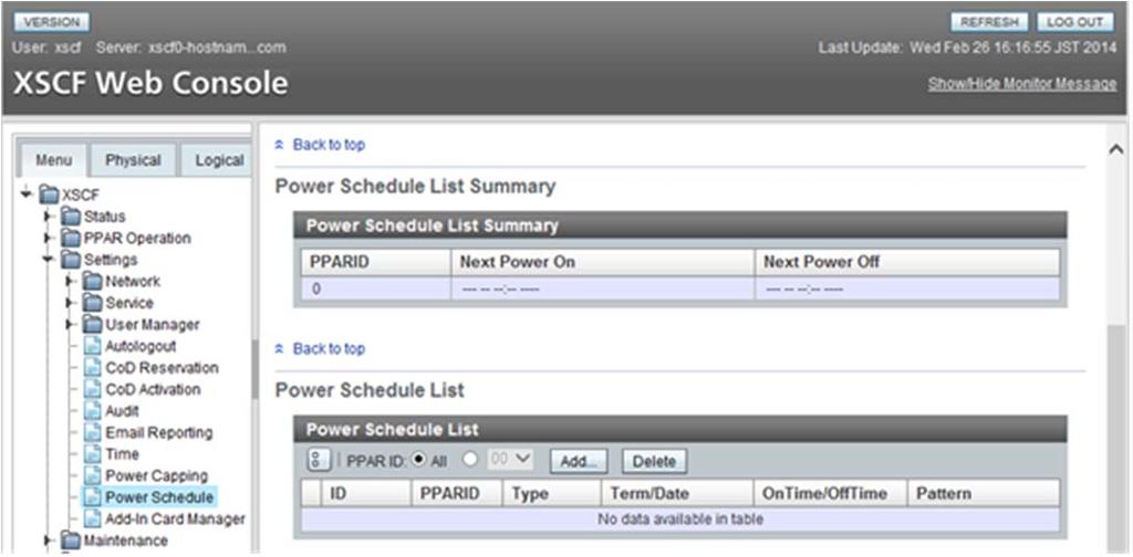 3--3.Power Schedule Settings Turn the system power on or off at a designated time.