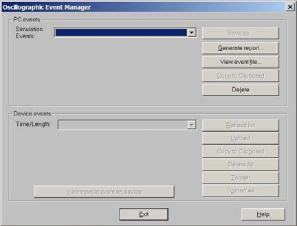 When the drop-down menu appears, select Oscillographic Events A progress bar is displayed to indicate status of the scheme