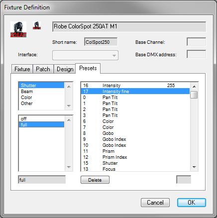 Creating Presets To make control over your Fixtures easier and quicker, you can add Fixture Presets to your Fixture.