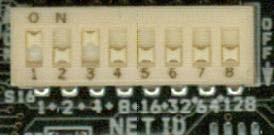Page 18 of 22 This example shows a net ID of 5 (1+4) This switch is used to set the desired LumaNet network ID number (1-254). The switch is set to the binary representation of the network ID number.