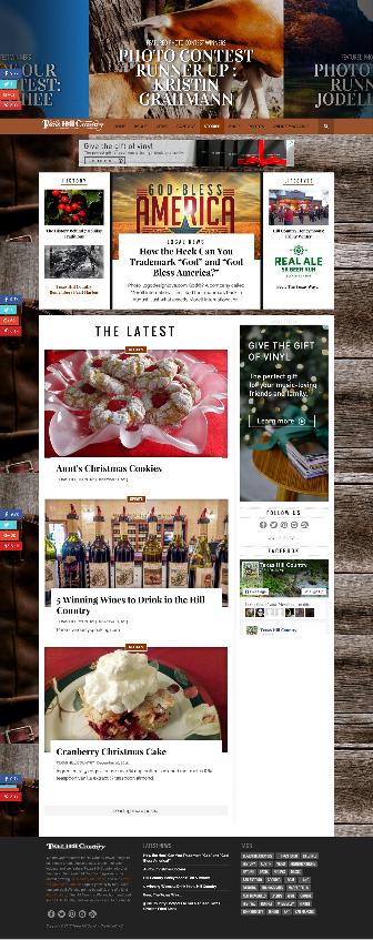 OUR WEBSITE BLOG FORMAT Our site showcases a variety of stories that feature the Texas Hill Country and related content, driving both interest and engagement.