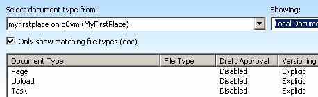 Optionally, select other document type than the default