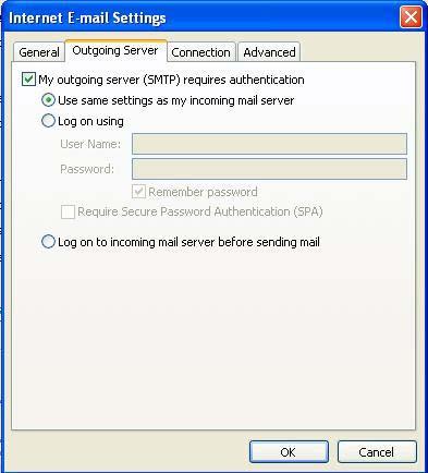 P age 29 Advanced Settings 9. Select the Advanced tab 10. Set the Incoming Server (POP) port to the default setting, 110 11. Set the Outgoing Server(SMTP) port to 587 12.