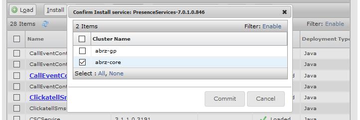 On the Confirm Install services PresenceServices-7.0.