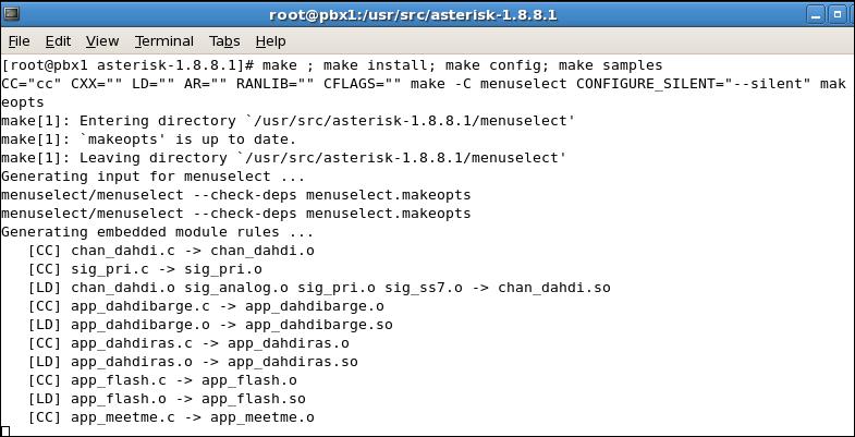 Install the package by running the following command [root@pbx1 asterisk-1.8.
