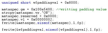 In many cases the value of Waveform Padding Value is 32768 which is just not within the range of signed short integer (-32768~32768).