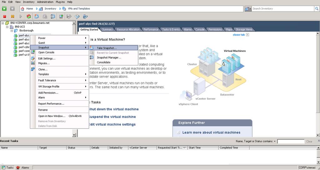Snapshotting the VDS VMs VDS Services Virtual Machine Deployment VMs and