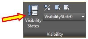 Click on the Visibility parameter located on the Parameters tab in the Block Authoring Palette. Click to place the parameter near the drawing.