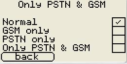 Normal After an inter-digit timeout, if the called number is prefixed with 9 it will be routed over PSTN if PSTN is connected, otherwise it will be routed over GSM.
