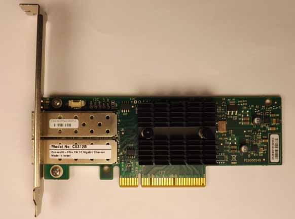 2 Interfaces Each adapter card includes the following interfaces: Ethernet SFP+ Interface PCI Express Interface I2C-compatible Interface LED Interface Figure 1: MCX312B-XCCT Card The adapter cards