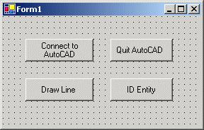 5. In the Add Reference dialog box, select the COM tab, then select AutoCAD 2004 type library. Click Select and OK to close the dialog box. 6.