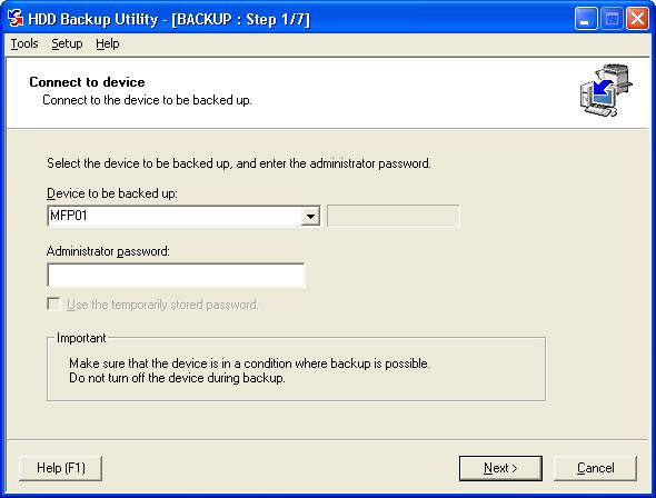4 Application Software Click the [Back Up].