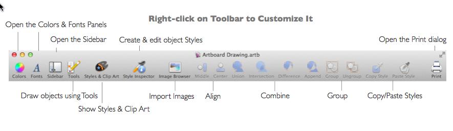 Customizing the Toolbar The toolbar gives you one-click access to many of the actions you ll use when working with drawings.
