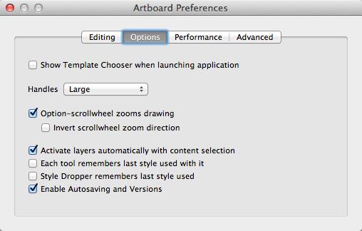 To Change Options Preferences: 1. Click the Options tab. 2.