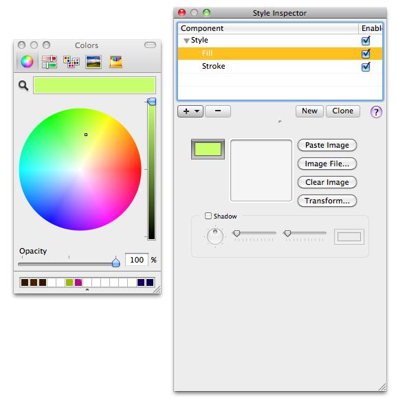 transparency can also be set using the Opacity Slider. See Making the Most of Your Apple Color Picker for more information. HINT: Heavy use of shadows can affect drawing speed.