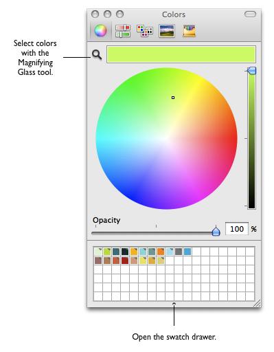 To Pick Up Existing Colors from Your Drawing with the Magnifying Glass: The Color Picker Magnifying Glass is a great color tool for accurately picking colors from an existing drawing.