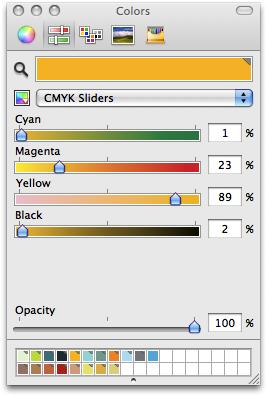 To Use Color Palettes: The third icon opens the Color Palettes portion of the Color window.