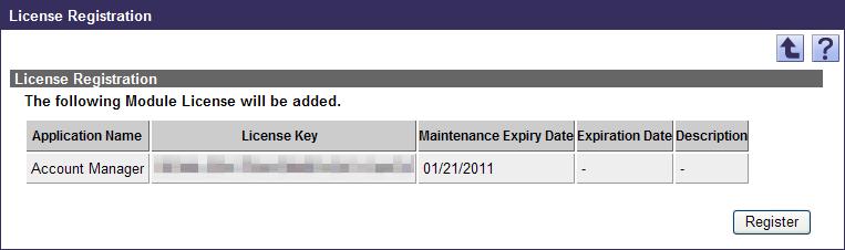 Function License key [Confirmation] button [Clear] button Details Type in a new