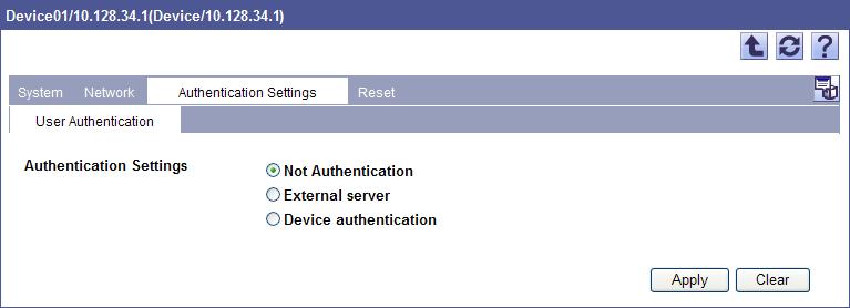 Device List Managing user authentication settings User authentication settings for each device can be checked or configured.