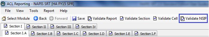 1.) Open an existing report. 2.) Click Validate NSIP on the toolbar. 3.