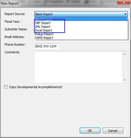 Importing Reports NAPIS SRT can import reports from DBF, XLS, and XML files. DBF, XLS, and XML files allow you to import data into NAPIS SRT from an outside database via.dbf or.