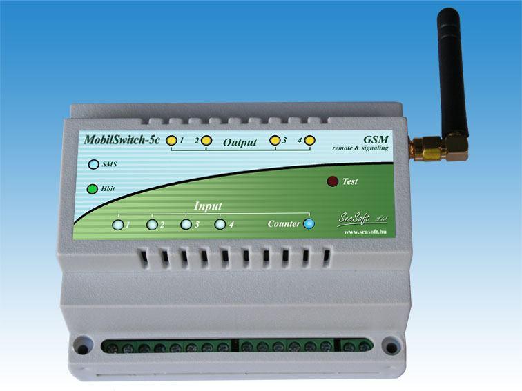 MobilSwitch-5c Multi channel GSM signaling and remote control unit with analog, digital, counter inputs The MobilSwitch-5c GSM device is developed for industrial signaling and remote controlling