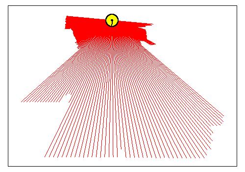 2. Sample-Based Maps Figure 2.1.: The left image shows a complete scan consisting of 361 range measurements with an angular resolution of 0.5 degrees.
